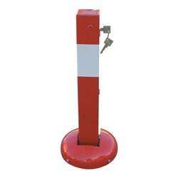 Schake Absperrpfosten, umlegbar, Typ 40215ZB, umlegbar, allseitig elastisch, 70x70mm, Überflur 500mm + Profilzylinderschloß, zum