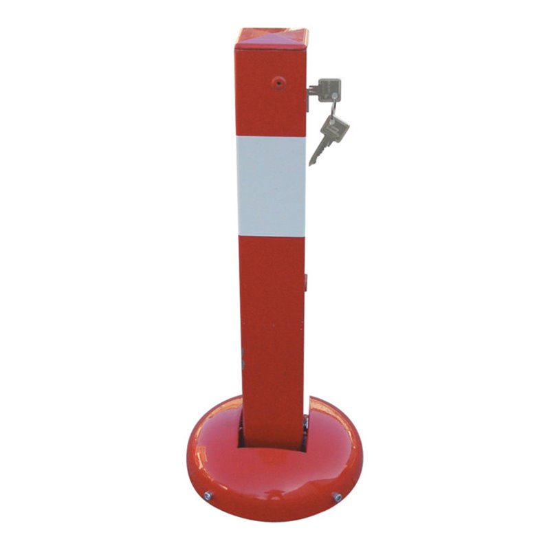 Schake Absperrpfosten, umlegbar, Typ 40215ZB, umlegbar, allseitig elastisch, 70x70mm, Überflur 500mm + Profilzylinderschloß, zum