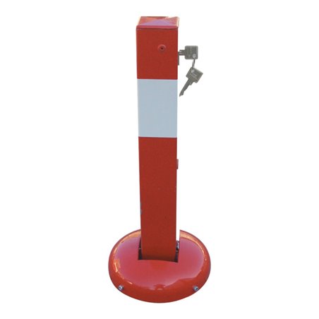 Schake Absperrpfosten, umlegbar, Typ 40215ZB, umlegbar, allseitig elastisch, 70x70mm, Überflur 500mm + Profilzylinderschloß, zum