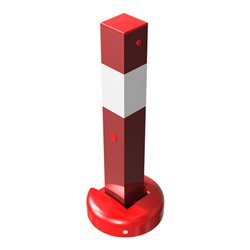 Schake Absperrpfosten, umlegbar, Typ 40215ZB, umlegbar, allseitig elastisch, 70x70mm, Überflur 500mm + Profilzylinderschloß, zum