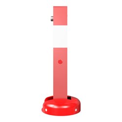 Schake Absperrpfosten, umlegbar, Typ 40215ZB, umlegbar, allseitig elastisch, 70x70mm, Überflur 500mm + Profilzylinderschloß, zum