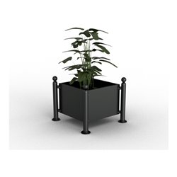 Schake Pflanzbehälter Rundrohre Ø 76 mm senkrecht Außenmaß: 880 x 880 mm + Kugelkopf 680 mm