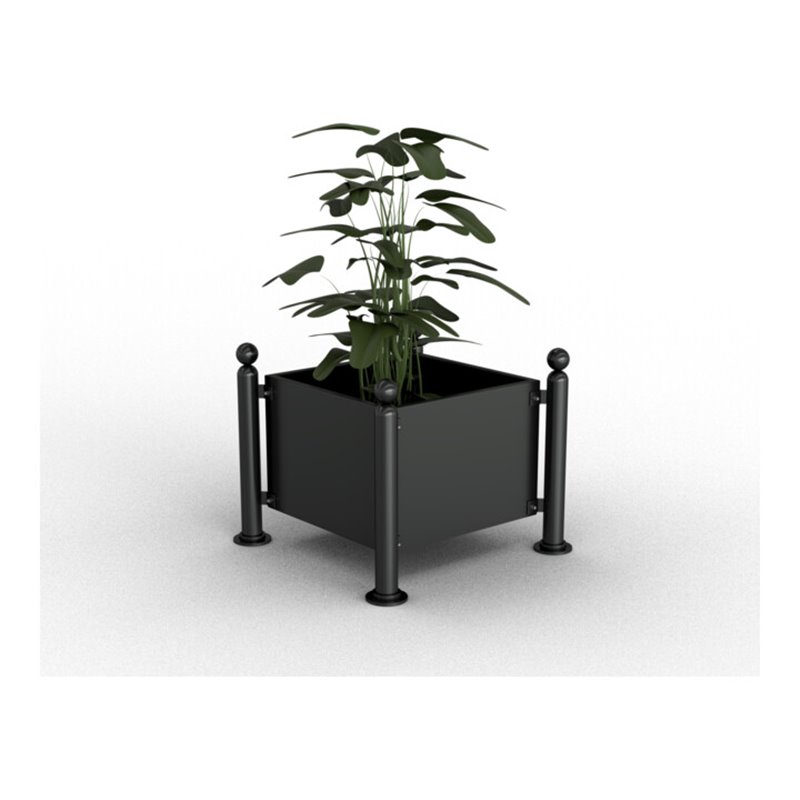 Schake Pflanzbehälter Rundrohre Ø 76 mm senkrecht Außenmaß: 880 x 880 mm + Kugelkopf 680 mm