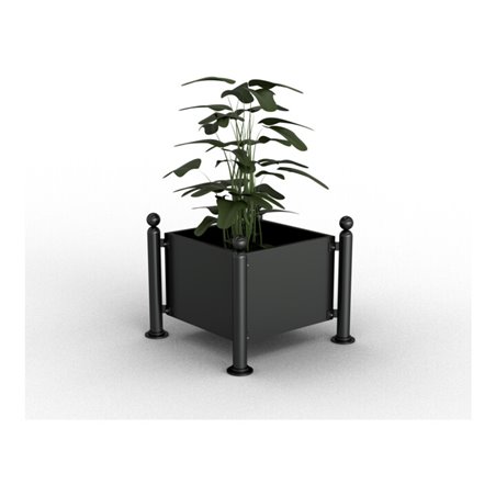 Schake Pflanzbehälter Rundrohre Ø 76 mm senkrecht Außenmaß: 880 x 880 mm + Kugelkopf 680 mm