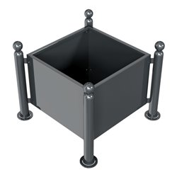 Schake Pflanzbehälter Rundrohre Ø 76 mm senkrecht Außenmaß: 880 x 880 mm + Kugelkopf 680 mm