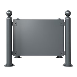 Schake Pflanzbehälter Rundrohre Ø 76 mm senkrecht Außenmaß: 880 x 880 mm + Kugelkopf 680 mm