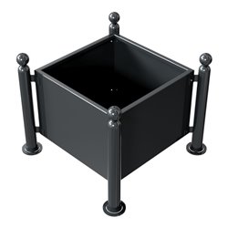 Schake Pflanzbehälter Rundrohre Ø 76 mm senkrecht Außenmaß: 880 x 880 mm + Kugelkopf 680 mm