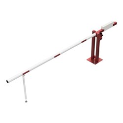 Schake Wegeschranken 3m + Pendelstütze, Bodenplatte zum Aufdübeln + Dreikantverschluß Höhe 950 Überflur verzinkt, beschichtet