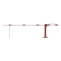 Schake Wegeschranken 3m + Pendelstütze, Bodenplatte zum Aufdübeln + Dreikantverschluß Höhe 950 Überflur verzinkt, beschichtet