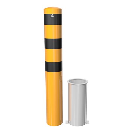 Schake Absperrpfosten Typ 40192, herausnehmbar, ohne Verschluss, Ø 193mm, Gesamtlänge:2000mm, feuerverzinkt