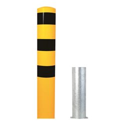 Schake Absperrpfosten Typ 40192, herausnehmbar, ohne Verschluss, Ø 193mm, Gesamtlänge:2000mm, feuerverzinkt