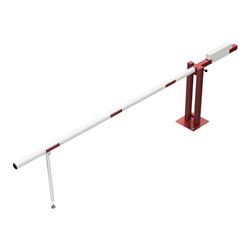 Schake Wegeschranken 3m + Pendelstütze, Bodenplatte zum Aufdübeln, für Vorhangschloß Höhe 950 Überflur verzinkt, beschichtet