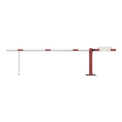 Schake Wegeschranken 3m + Pendelstütze, Bodenplatte zum Aufdübeln, für Vorhangschloß Höhe 950 Überflur verzinkt, beschichtet