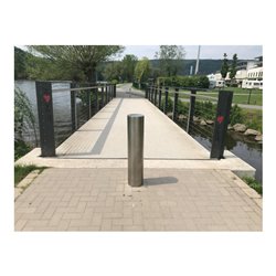 Schake Sperrpfosten aus Edelstahl Typ 40204Z Ø 204mm, herausnehmbar, geschliffen + Profilzylinder,