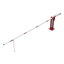 Schake Wegeschranken 4m + Pendelstütze, Bodenplatte zum Aufdübeln + Dreikantverschluß Höhe 950 Überflur verzinkt, beschichtet