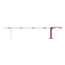 Schake Wegeschranken 4m + Pendelstütze, Bodenplatte zum Aufdübeln + Dreikantverschluß Höhe 950 Überflur verzinkt, beschichtet