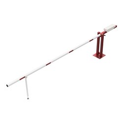 Schake Wegeschranken 4m + Pendelstütze, Bodenplatte zum Aufdübeln, für Vorhangschloß Höhe 950 Überflur verzinkt, beschichtet