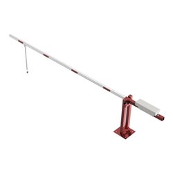 Schake Wegeschranken 4m + Pendelstütze, Bodenplatte zum Aufdübeln, für Vorhangschloß Höhe 950 Überflur verzinkt, beschichtet