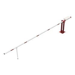 Schake Wegeschranken 5m + Pendelstütze, Bodenplatte zum Aufdübeln, für Vorhangschloß Höhe 950 Überflur verzinkt, beschichtet