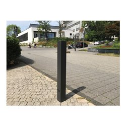 Schake Stilpoller aus Vierkantrohr 100x100mm + Flachkopf, ca 900mm Überflur, beschichtet, ortsfest für Dübelbefestigung + Bodenp