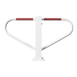 Schake Parkplatzsperre Typ 40770B, umlegbar, 70x70mm, Überflur 500mm, + Rundrohrbügeln, Gesamtbreite 800mm + Rund, Zylinderschlo