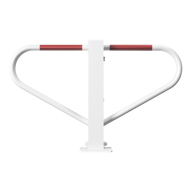 Schake Parkplatzsperre Typ 40770B, umlegbar, 70x70mm, Überflur 500mm, + Rundrohrbügeln, Gesamtbreite 800mm + Rund, Zylinderschlo