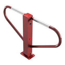 Schake Parkplatzsperre Typ 40772B, umlegbar, 70x70mm, Überflur 500mm, + Rundrohrbügeln, Gesamtbreite 800mm + 8mm Dreikantverschl