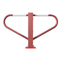 Schake Parkplatzsperre Typ 40772B, umlegbar, 70x70mm, Überflur 500mm, + Rundrohrbügeln, Gesamtbreite 800mm + 8mm Dreikantverschl