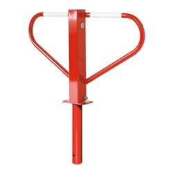 Schake Parkplatzsperre Typ 40773B, umlegbar, 70x70mm, Überflur 500mm, + Rundrohrbügeln, Gesamtbreite 800mm + 8mm Dreikantverschl