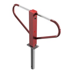 Schake Parkplatzsperre Typ 40773B, umlegbar, 70x70mm, Überflur 500mm, + Rundrohrbügeln, Gesamtbreite 800mm + 8mm Dreikantverschl