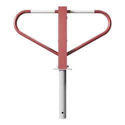 Schake Parkplatzsperre Typ 40773B, umlegbar, 70x70mm, Überflur 500mm, + Rundrohrbügeln, Gesamtbreite 800mm + 8mm Dreikantverschl