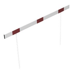 Schake Barriere aus Aluminiumprofil 100x20mm, Gesamtlänge 2000mm, einseitig reflektierend