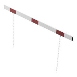 Schake Barriere aus Aluminiumprofil 100x20mm, Gesamtlänge 2000mm, einseitig reflektierend