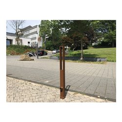 Schake Absperrpfosten Typ 40731PB, ortsfest, 70x70mm, Oberteil Flachstahl