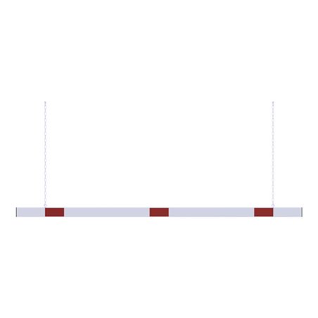 Schake Barriere aus Aluminiumprofil 100x20mm, Gesamtlänge 3000mm, einseitig reflektierend