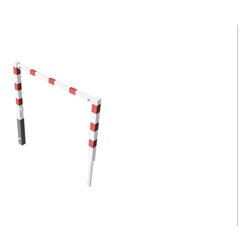 Schake Wegesperren 1,50m ohne Knieholm + Dreikantverschluss, schwenkbar, weiß / rot