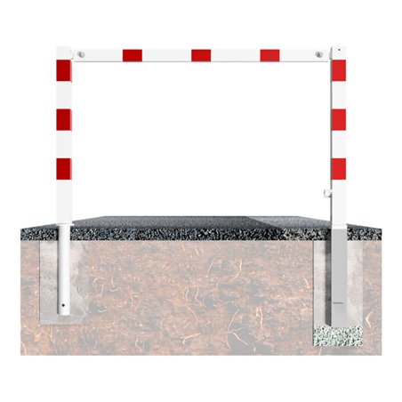 Schake Wegesperren 2,00m ohne Knieholm + Dreikantverschluss, schwenkbar, weiß / rot