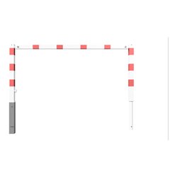 Schake Wegesperren 2,00m ohne Knieholm + Dreikantverschluss, schwenkbar, weiß / rot