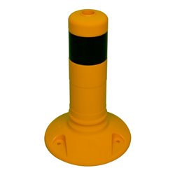 Schake Flexipfosten gelb, selbstaufrichtend, Ø 80mm, Höhe: 300mm + 1 schwarzen Streifen, inkl Befestigungsmaterial
