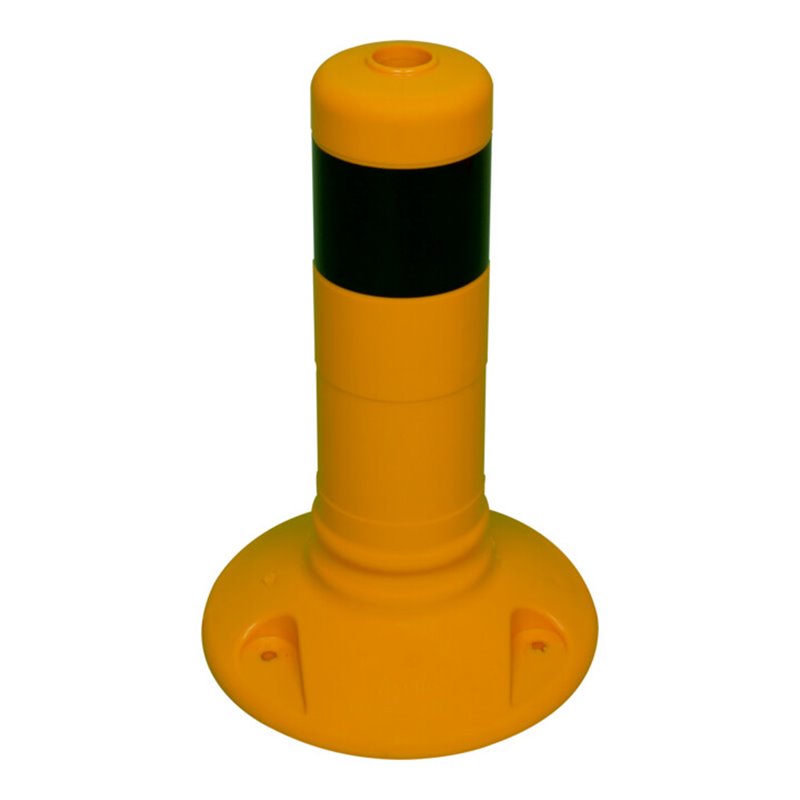 Schake Flexipfosten gelb, selbstaufrichtend, Ø 80mm, Höhe: 300mm + 1 schwarzen Streifen, inkl Befestigungsmaterial