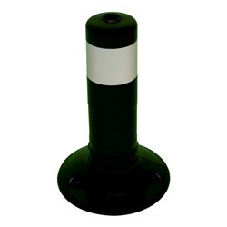 Schake Flexipfosten schwarz, selbstaufrichtend, Ø 80mm, Höhe: 300mm + 1 weiß refl. Streifen, inkl Befestigungsmaterial