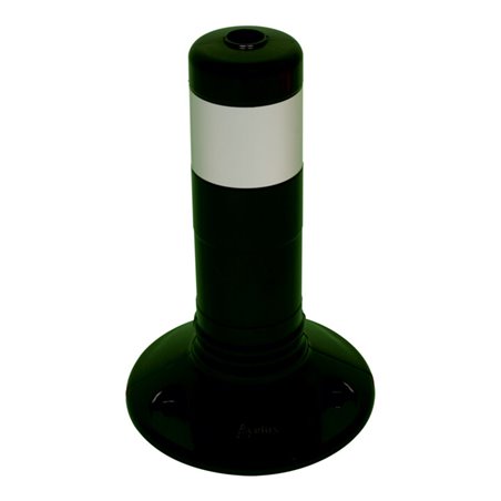 Schake Flexipfosten schwarz, selbstaufrichtend, Ø 80mm, Höhe: 300mm + 1 weiß refl. Streifen, inkl Befestigungsmaterial