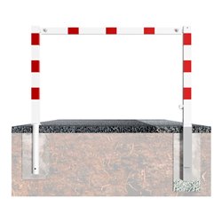 Schake Wegesperren 2,50m ohne Knieholm + Dreikantverschluss, schwenkbar, weiß / rot