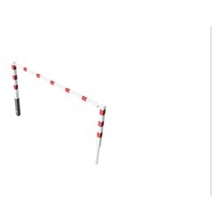 Schake Wegesperren 2,50m ohne Knieholm + Dreikantverschluss, schwenkbar, weiß / rot