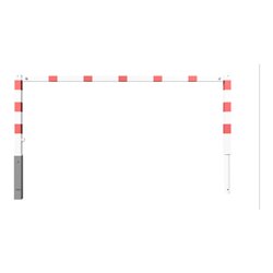 Schake Wegesperren 2,50m ohne Knieholm + Dreikantverschluss, schwenkbar, weiß / rot
