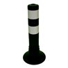 Schake Flexipfosten schwarz, selbstaufrichtend, Ø 80mm, Höhe: 450mm + 2 weiß refl. Streifen, inkl Befestigungsmaterial