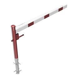 Schake Drehschranke 2,00m + Dreikantverschluss + Seilzugverstärkung, Drehpfosten: Ø 102mm, rot (RAL 3001) Schrankenarm: Aluminiu