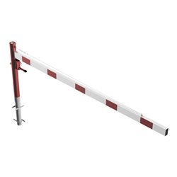 Schake Drehschranke 3,00m + Dreikantverschluss + Seilzugverstärkung, Drehpfosten: Ø 102mm, rot (RAL 3001) Schrankenarm: Aluminiu