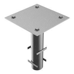 Schake Bodenhülse + Befestigungsplatte für Hauptstütze passend für Wegeschranke Typ 411, inkl. 4 Schrauben