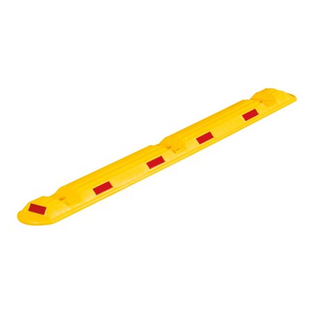 Schake Park, Leitschwelle aus Recycling + Reflektoren 1170 mm x 150 mm x 50 mm + 3 Schrauben, Dübeln in gelb